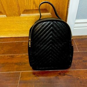 Genuine leather bag, black